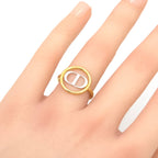 Dior 30 Montaigne Ring S Gold Silver Tone Metal Bicolor CD Signature