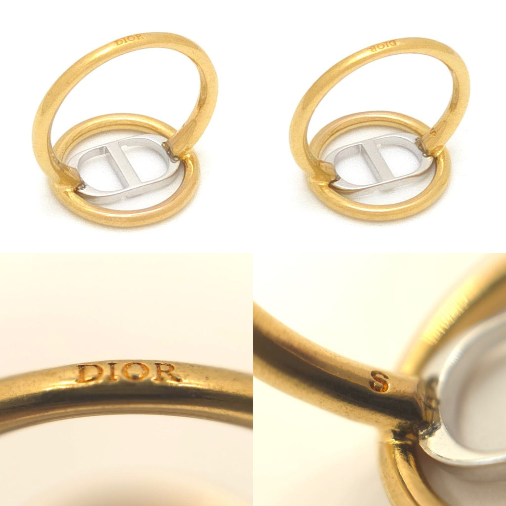 Dior 30 Montaigne Ring S Gold Silver Tone Metal Bicolor CD Signature — view 4