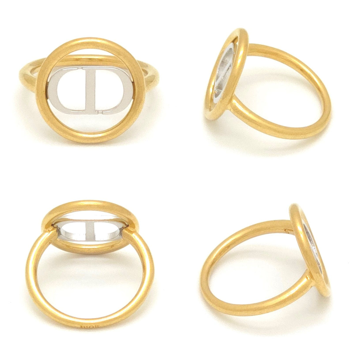Dior 30 Montaigne Ring S Gold Silver Tone Metal Bicolor CD Signature — view 2