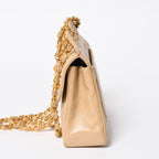 Chanel Quilted CC Logo Diana Flap Chain Shoulder Bag Beige Gold Lambskin — view 4