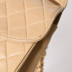 Chanel Quilted CC Logo Diana Flap Chain Shoulder Bag Beige Gold Lambskin — view 8