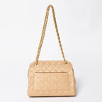 Chanel Quilted CC Logo Diana Flap Chain Shoulder Bag Beige Gold Lambskin — view 2