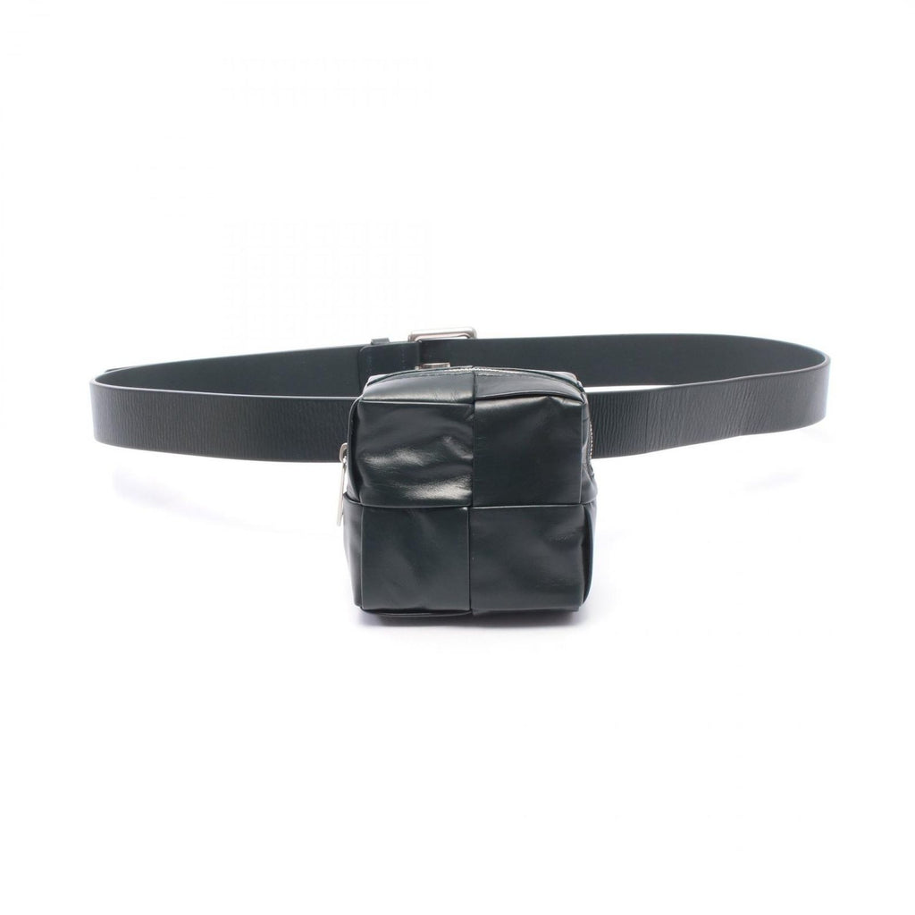 Bottega Veneta Waist Bag Cassette Maxi Intrecciato Mini Dark Green Leather