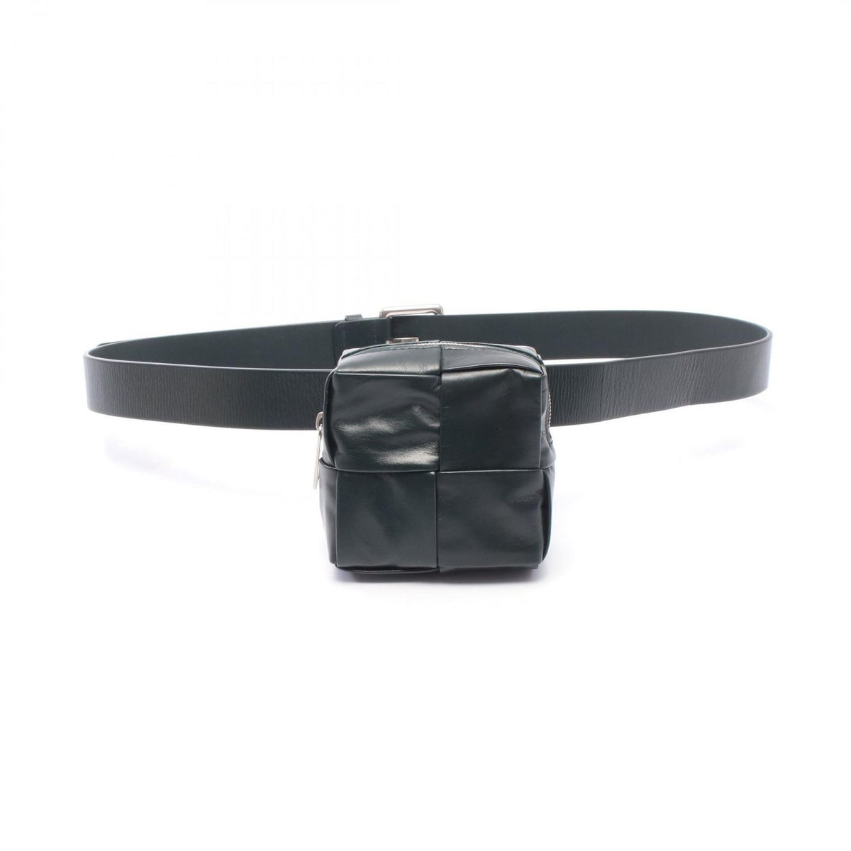 Bottega Veneta Waist Bag Cassette Maxi Intrecciato Mini Dark Green Leather