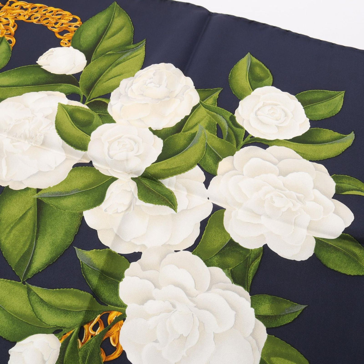 Chanel Scarf CC Logo Camellia Black Silk — view 4