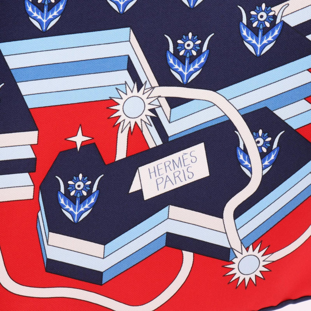 Hermes Scarf Carre 90 la Source de Pegase Silk 90 Water of Pegasus — view 4