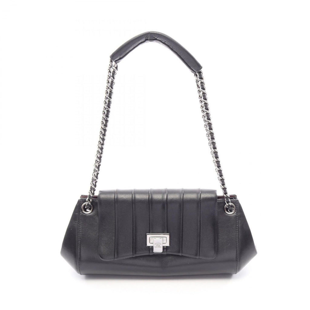 Chanel Shoulder Bag Mademoiselle Black Lambskin Chain