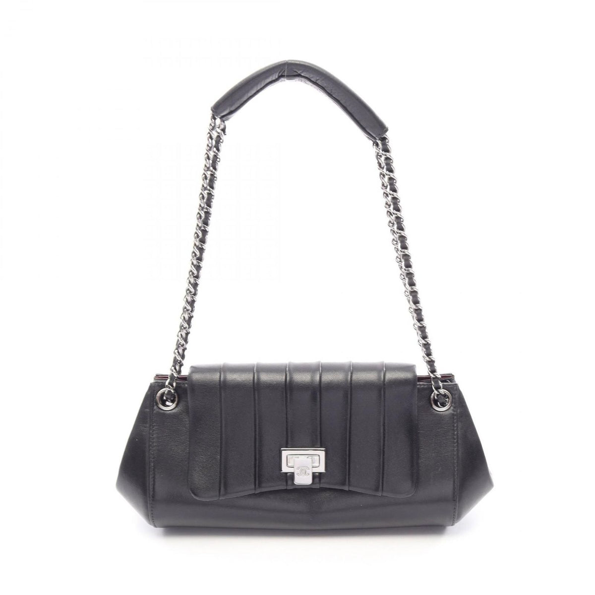 Chanel Shoulder Bag Mademoiselle Black Lambskin Chain