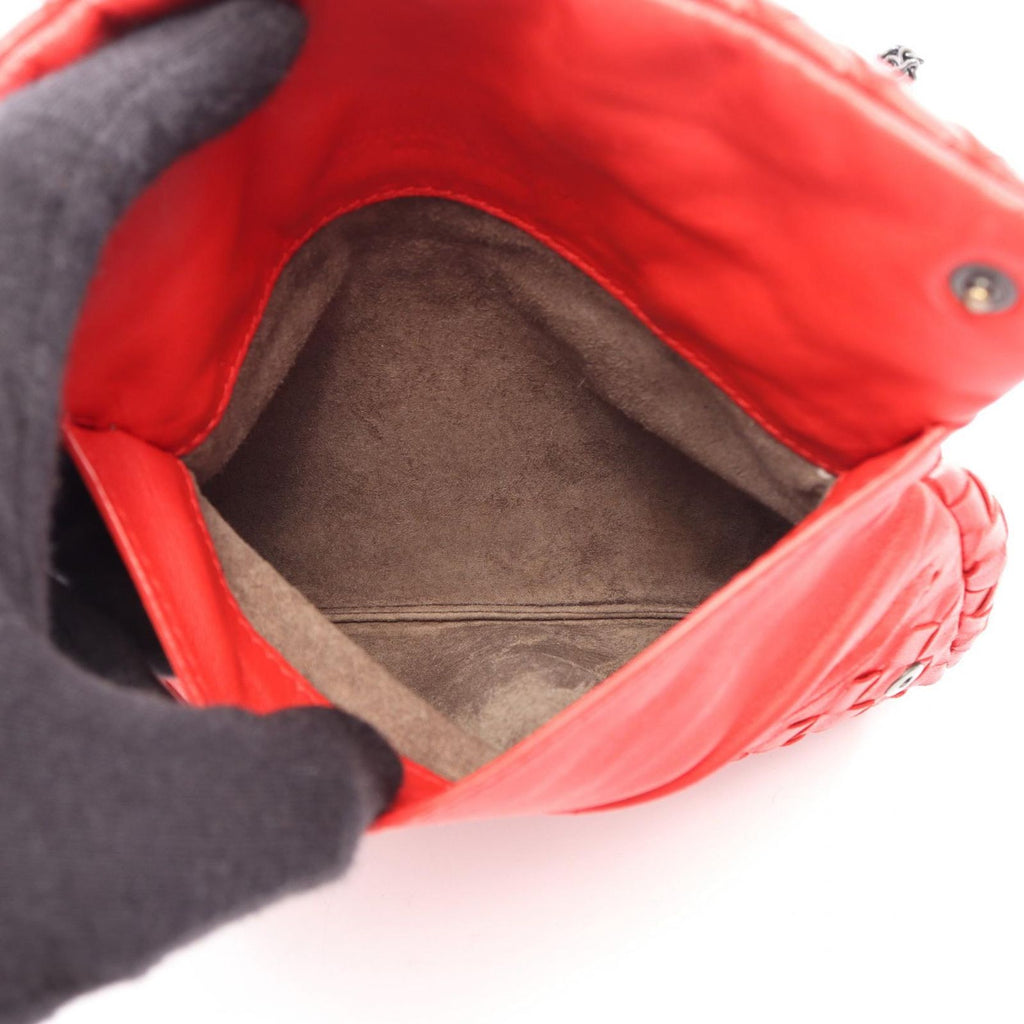 Bottega Veneta Shoulder Bag Intrecciato Red Leather Mini Chain — view 3