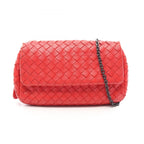 Bottega Veneta Shoulder Bag Intrecciato Red Leather Mini Chain