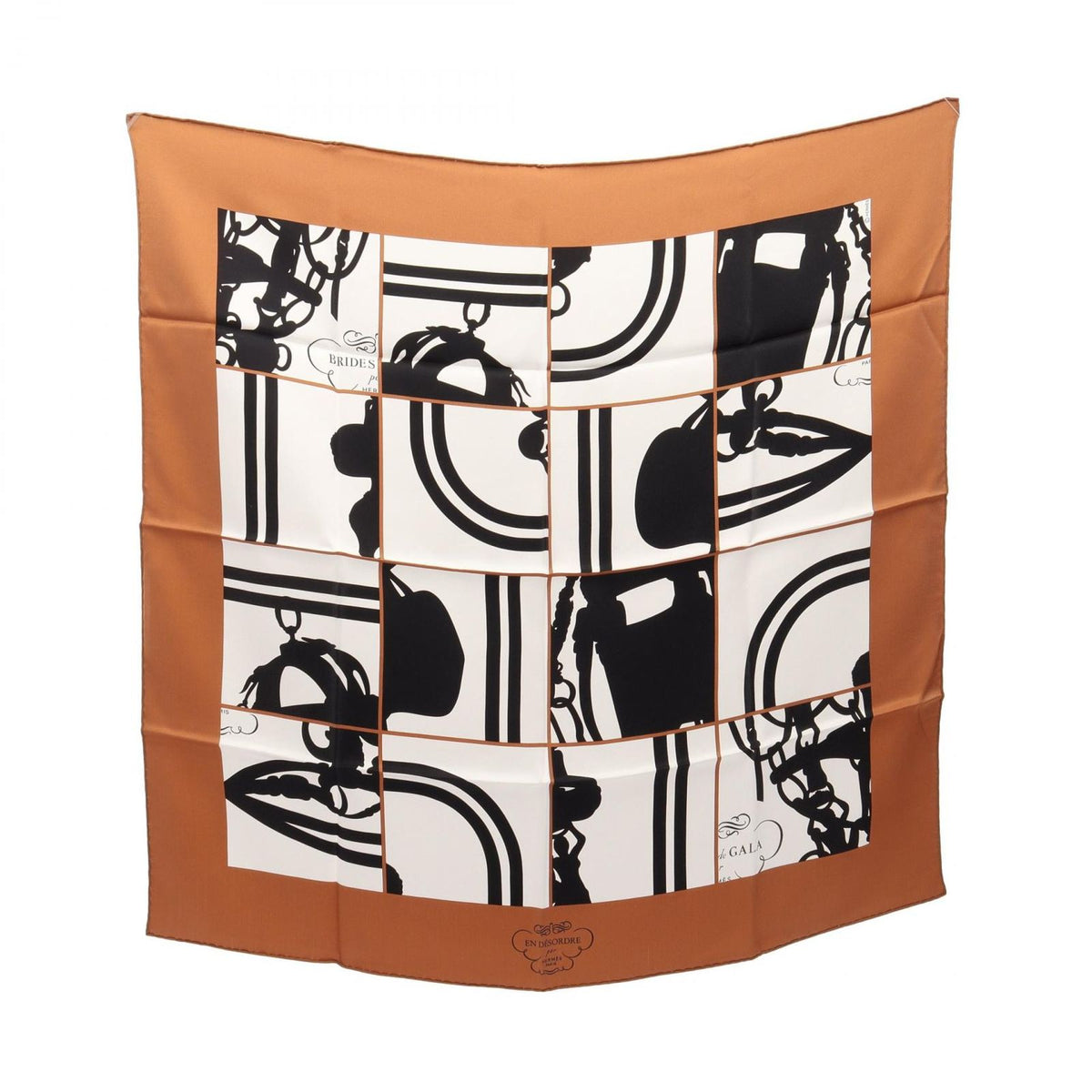 Hermes Scarf Carre 70 en Desordre Beige Silk