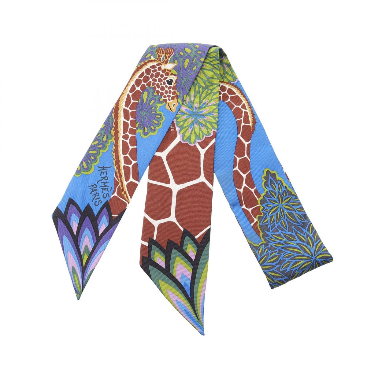 Hermes Scarf Twilly the Three Graces Ribbon Silk