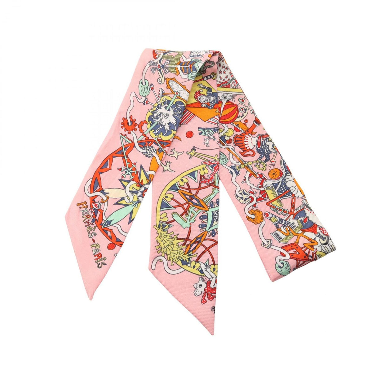 Hermes Scarf Twilly la Folle Parade Ribbon Silk