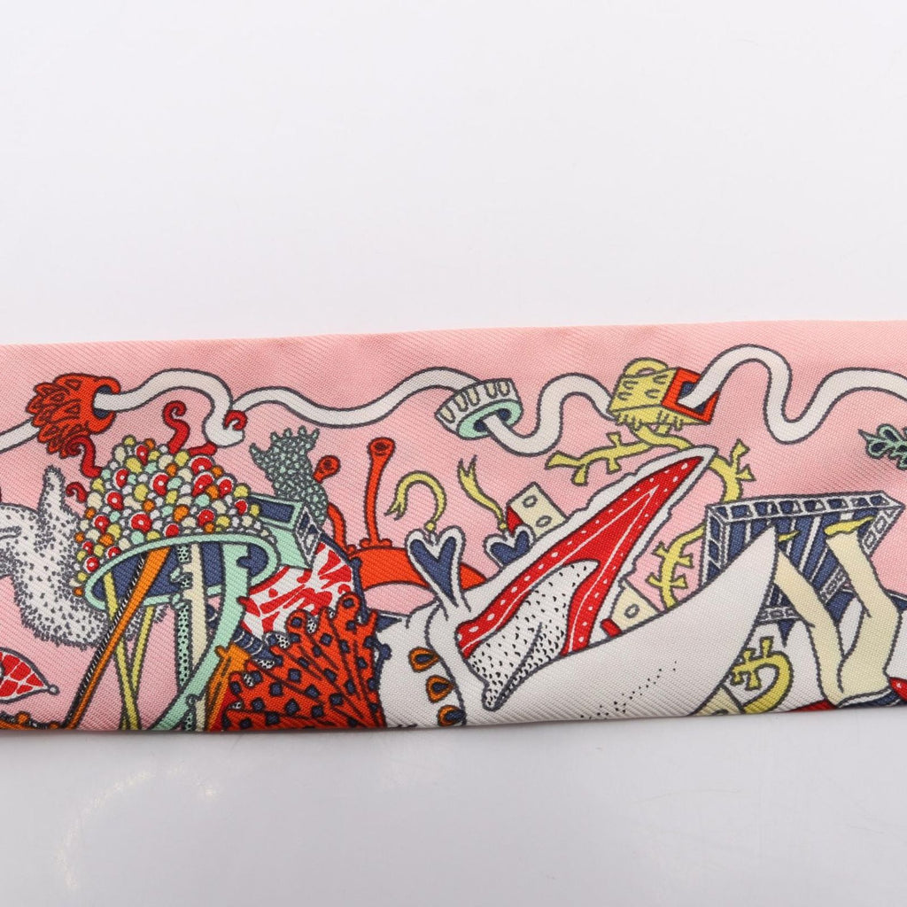 Hermes Scarf Twilly la Folle Parade Ribbon Silk — view 6