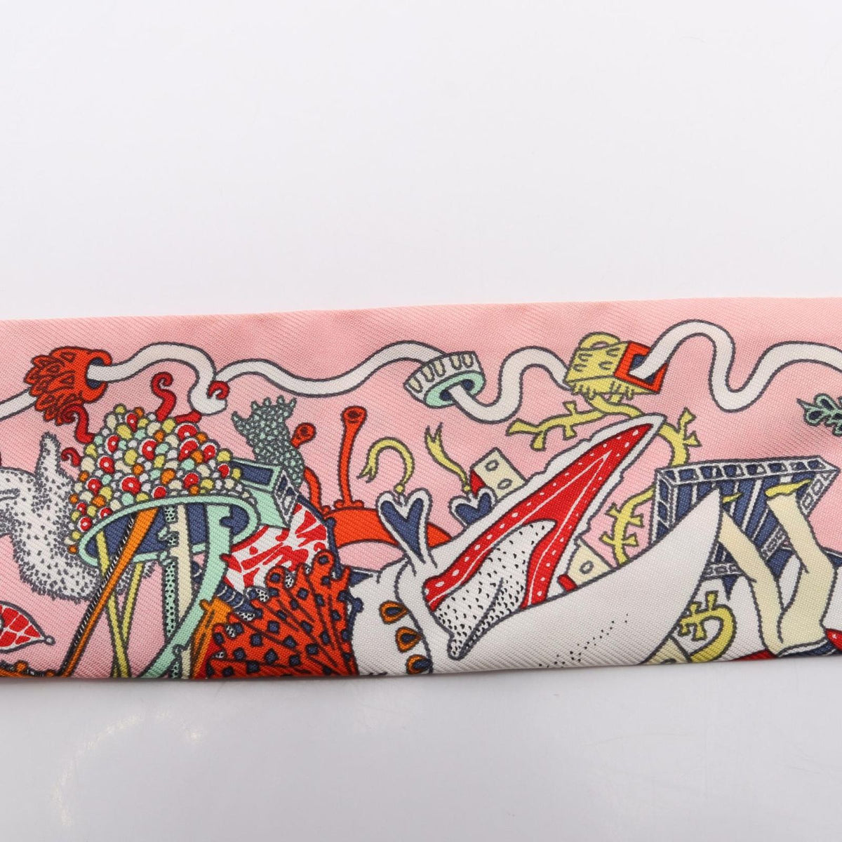 Hermes Scarf Twilly la Folle Parade Ribbon Silk — view 6