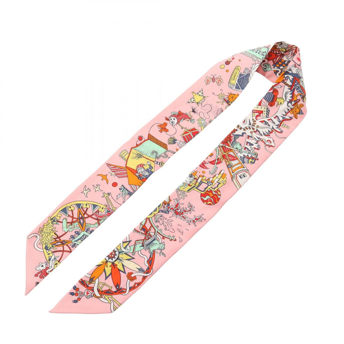 Hermes Scarf Twilly la Folle Parade Ribbon Silk — view 3