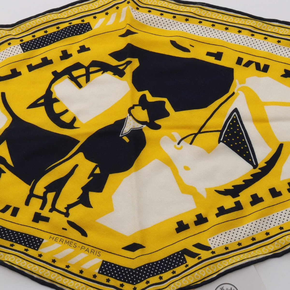 Hermes Scarf Rosange Puzzleii Yellow Silk — view 5