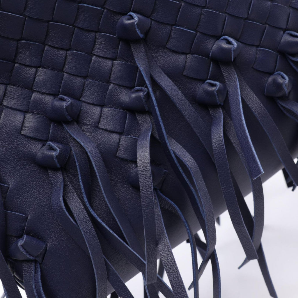 Bottega Veneta Shoulder Bag Intrecciato Navy Leather Edge — view 6