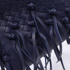 Bottega Veneta Shoulder Bag Intrecciato Navy Leather Edge — view 6