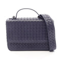 Bottega Veneta Intrecciato 2-Way Navy Leather Shoulder Bag
