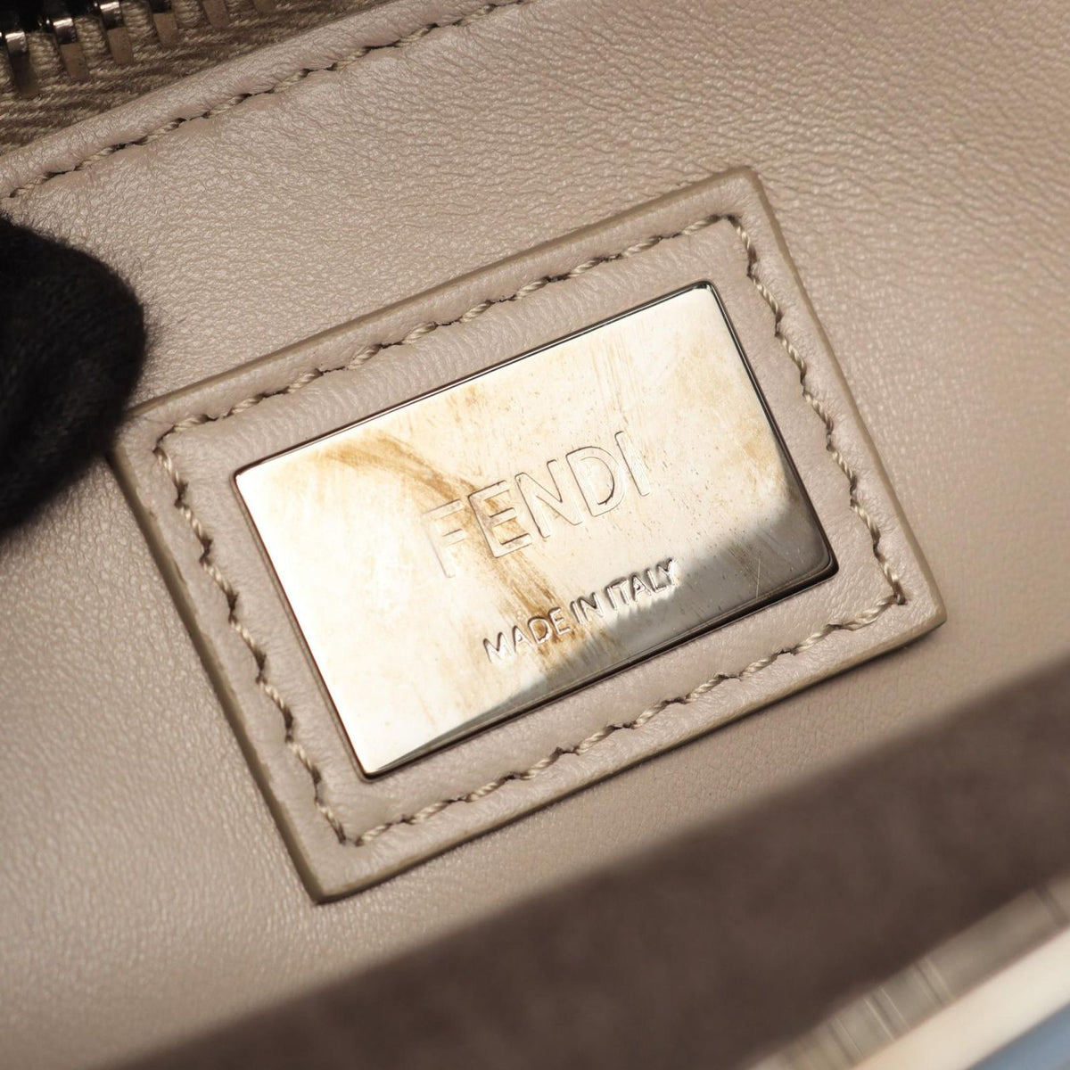 Fendi Handbag Peekaboo Regular Dark Gray Leather — view 4