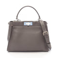 Fendi Handbag Peekaboo Regular Dark Gray Leather