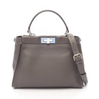 Fendi Handbag Peekaboo Regular Dark Gray Leather