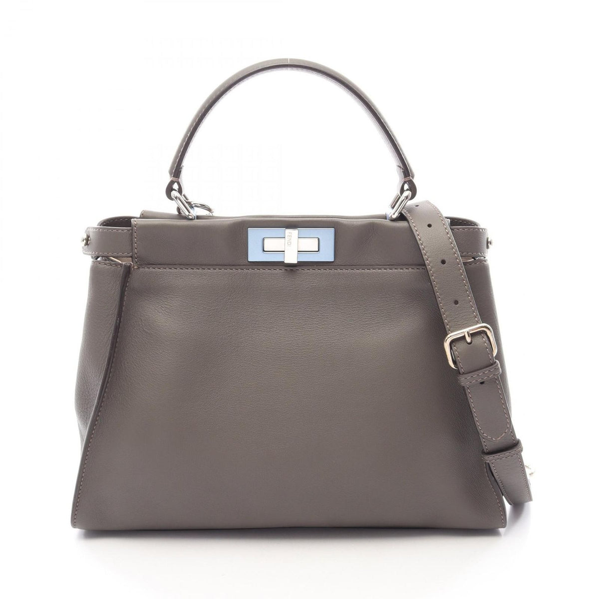 Fendi Handbag Peekaboo Regular Dark Gray Leather