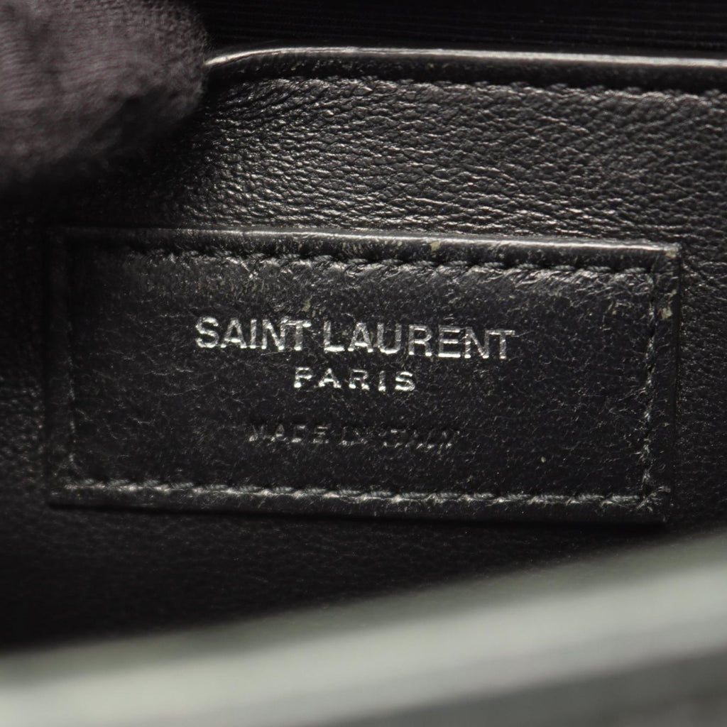 Saint Laurent Paris Shoulder Bag Kate Small Croco Embossed Dark Green Leather — view 4