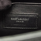 Saint Laurent Paris Shoulder Bag Kate Small Croco Embossed Dark Green Leather — view 4