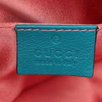 Gucci Waist Bag GG Marmont Turquoise Blue Fabric Leather Matelasse — view 4