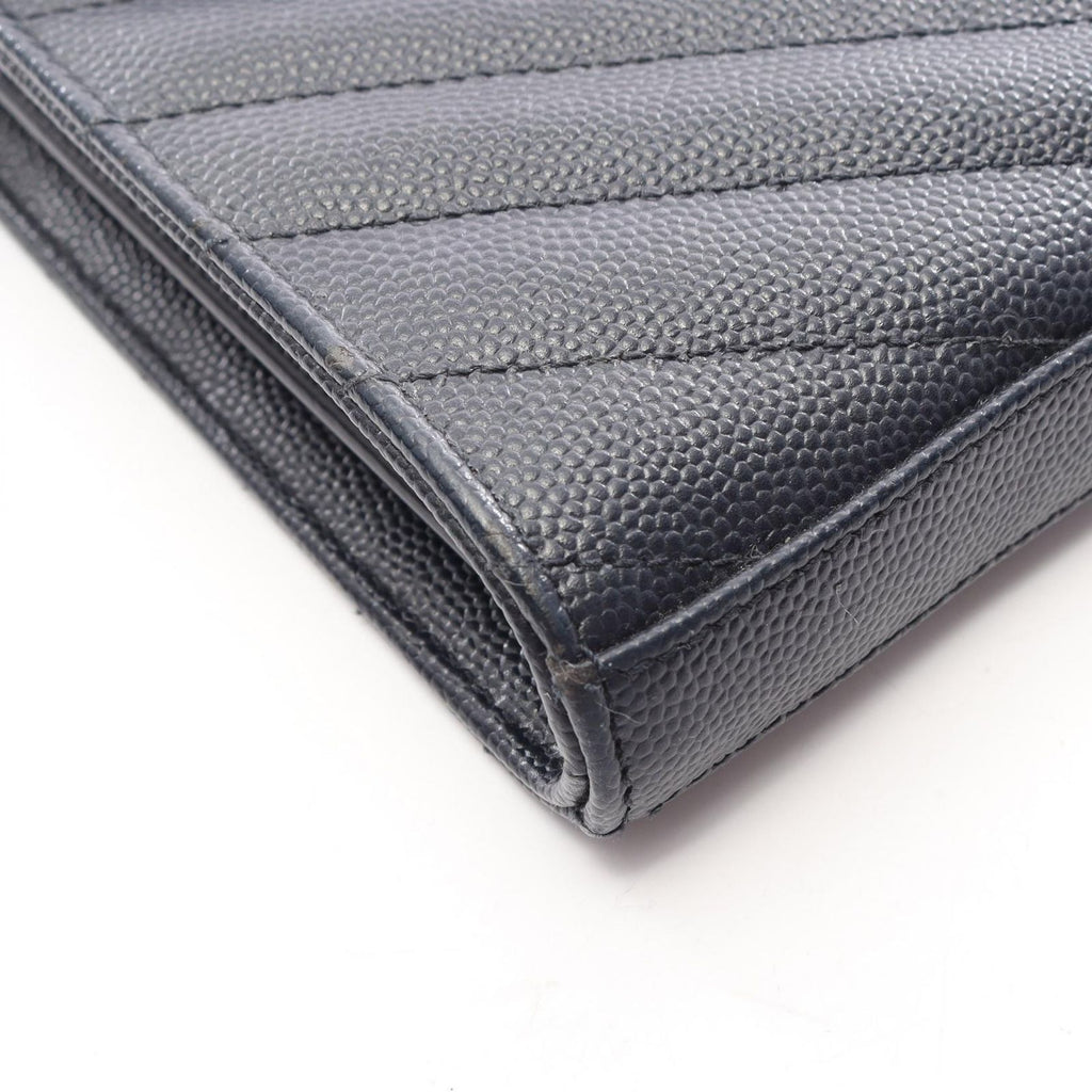 Saint Laurent Paris Shoulder Bag Cassandra Classic Navy Leather Chain Wallet — view 8