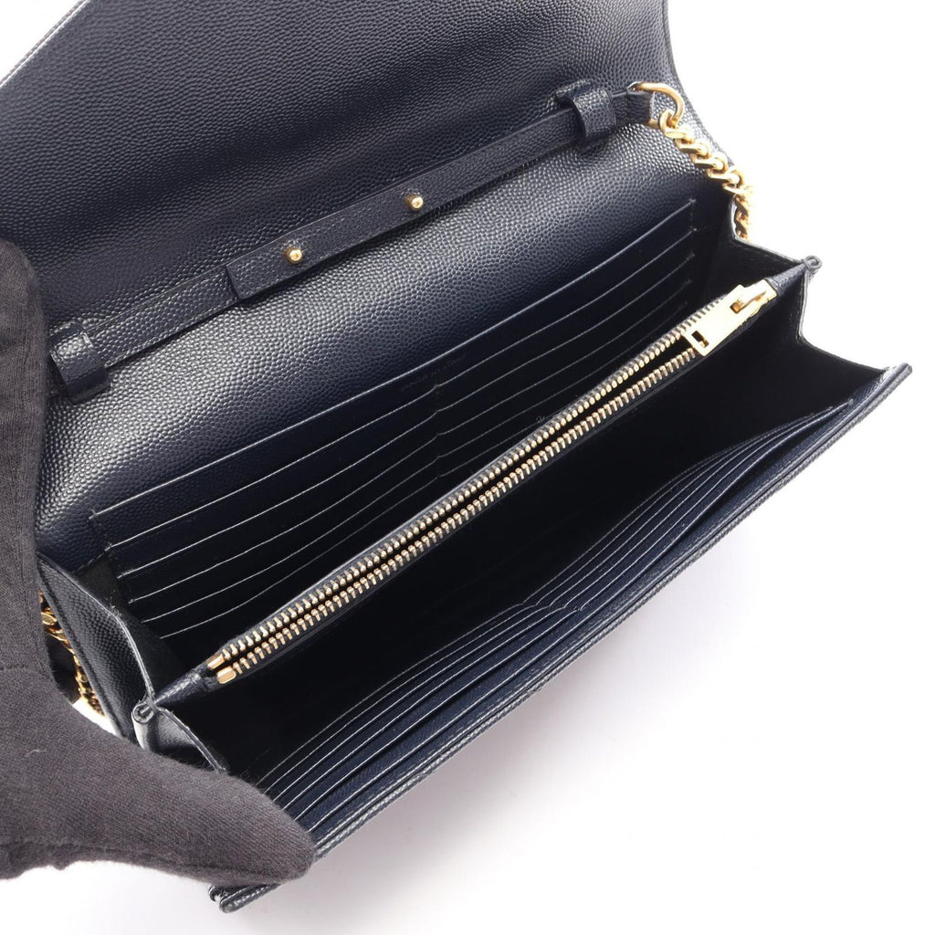 Saint Laurent Paris Shoulder Bag Cassandra Classic Navy Leather Chain Wallet — view 3