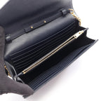 Saint Laurent Paris Shoulder Bag Cassandra Classic Navy Leather Chain Wallet — view 3
