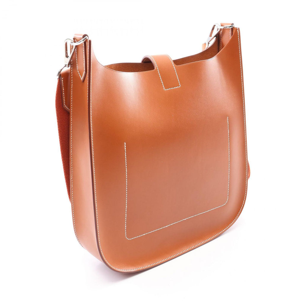 Hermes Shoulder Bag Evelyne Sellier PM Blue Electric Gold — view 2