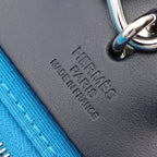 Hermes Handbag Herbag Zip PM 2-Way Blue Zanzibar Inte Canvas Leather PM Indigo — view 4