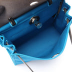 Hermes Handbag Herbag Zip PM 2-Way Blue Zanzibar Inte Canvas Leather PM Indigo — view 3