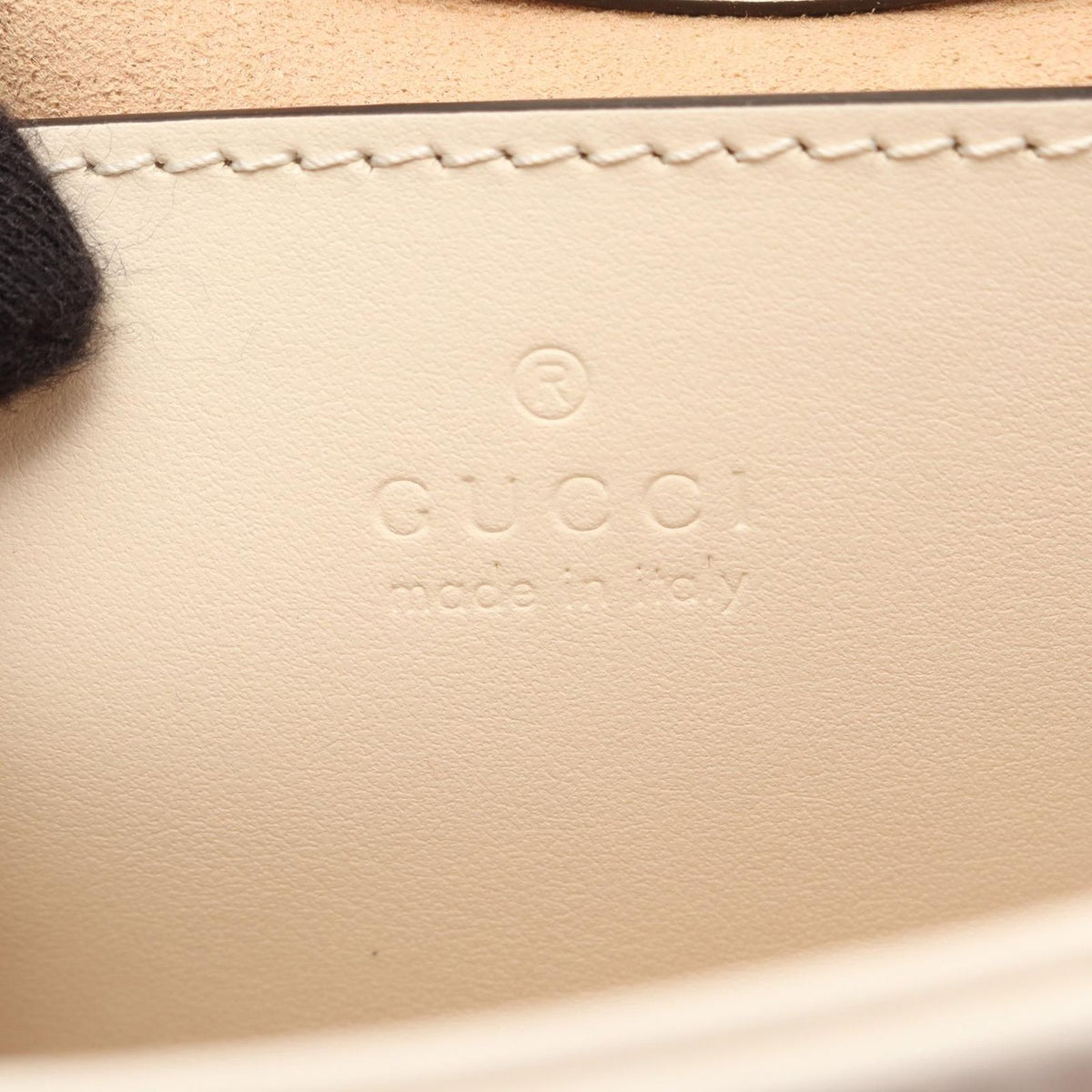 Gucci Shoulder Bag GG Marmont Off White Leather Small Chain — view 4