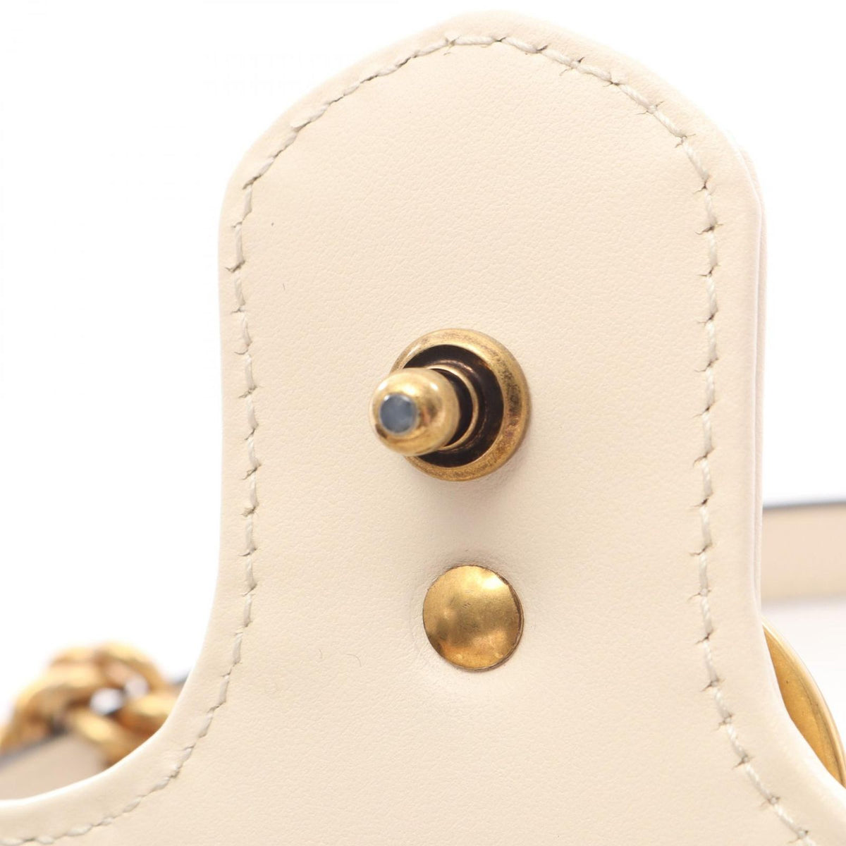 Gucci Shoulder Bag GG Marmont Off White Leather Small Chain — view 5