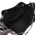 Chanel Shoulder Bag Deauville Drawstring Black Caviar Leather Logo Studs — view 3