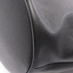 Chanel Shoulder Bag Deauville Drawstring Black Caviar Leather Logo Studs — view 6