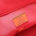 Chanel Shoulder Bag Quilted Heart Lock Fuchsia Pink Lambskin Chain — view 5