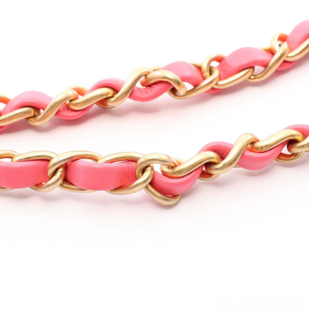 Chanel Shoulder Bag Quilted Heart Lock Fuchsia Pink Lambskin Chain — view 7