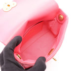 Chanel Shoulder Bag Quilted Heart Lock Fuchsia Pink Lambskin Chain — view 3