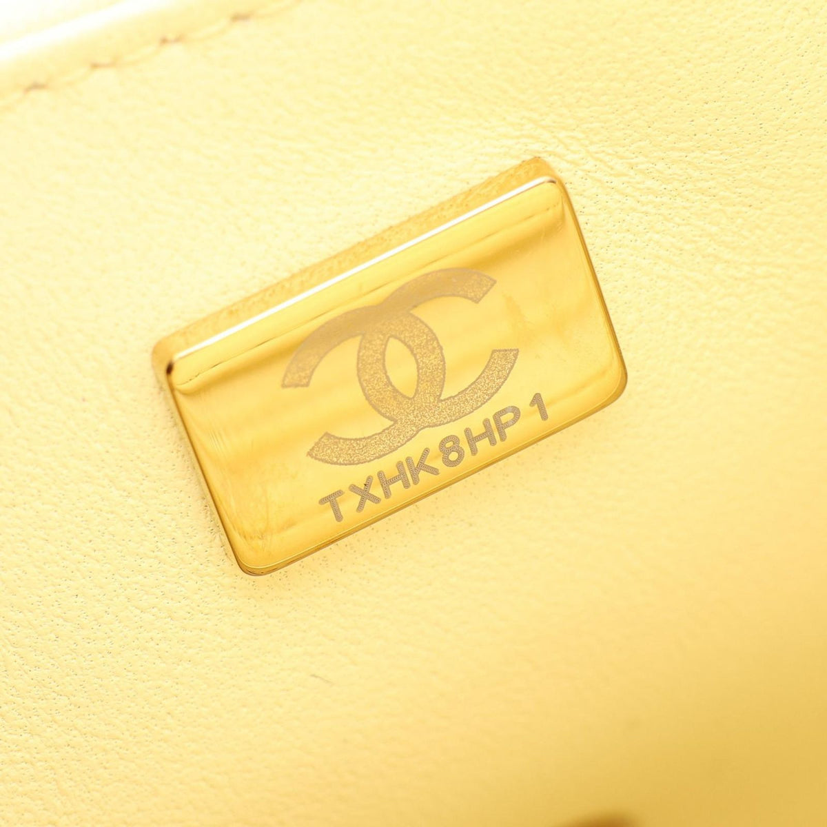 Chanel Shoulder Bag Mini Quilted Pastel Yellow Lambskin Heart Chain — view 5