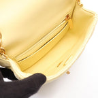 Chanel Shoulder Bag Mini Quilted Pastel Yellow Lambskin Heart Chain — view 3
