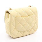 Chanel Shoulder Bag Mini Quilted Pastel Yellow Lambskin Heart Chain — view 2