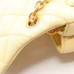 Chanel Shoulder Bag Mini Quilted Pastel Yellow Lambskin Heart Chain — view 6
