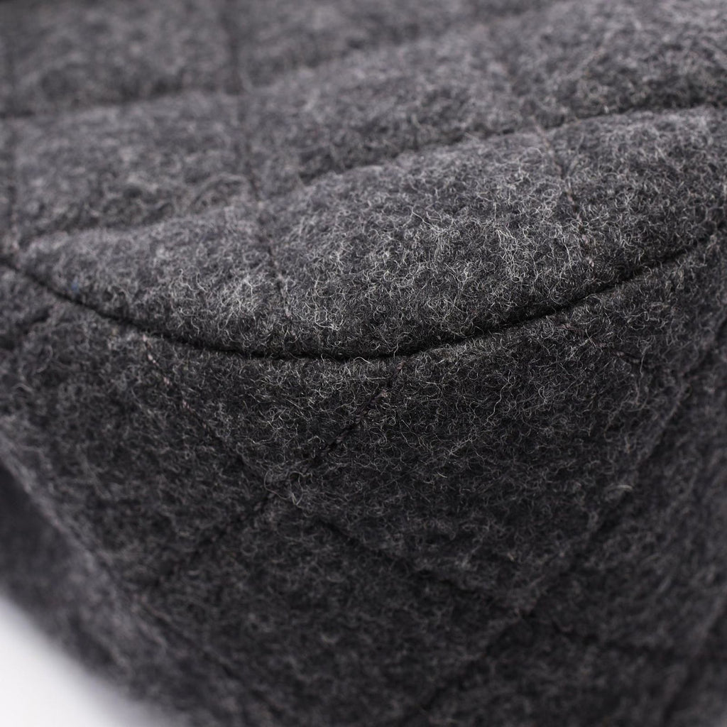 Chanel Shoulder Bag Quilted Gray Round Flap Chain — view 7