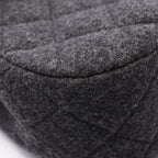 Chanel Shoulder Bag Quilted Gray Round Flap Chain — view 7